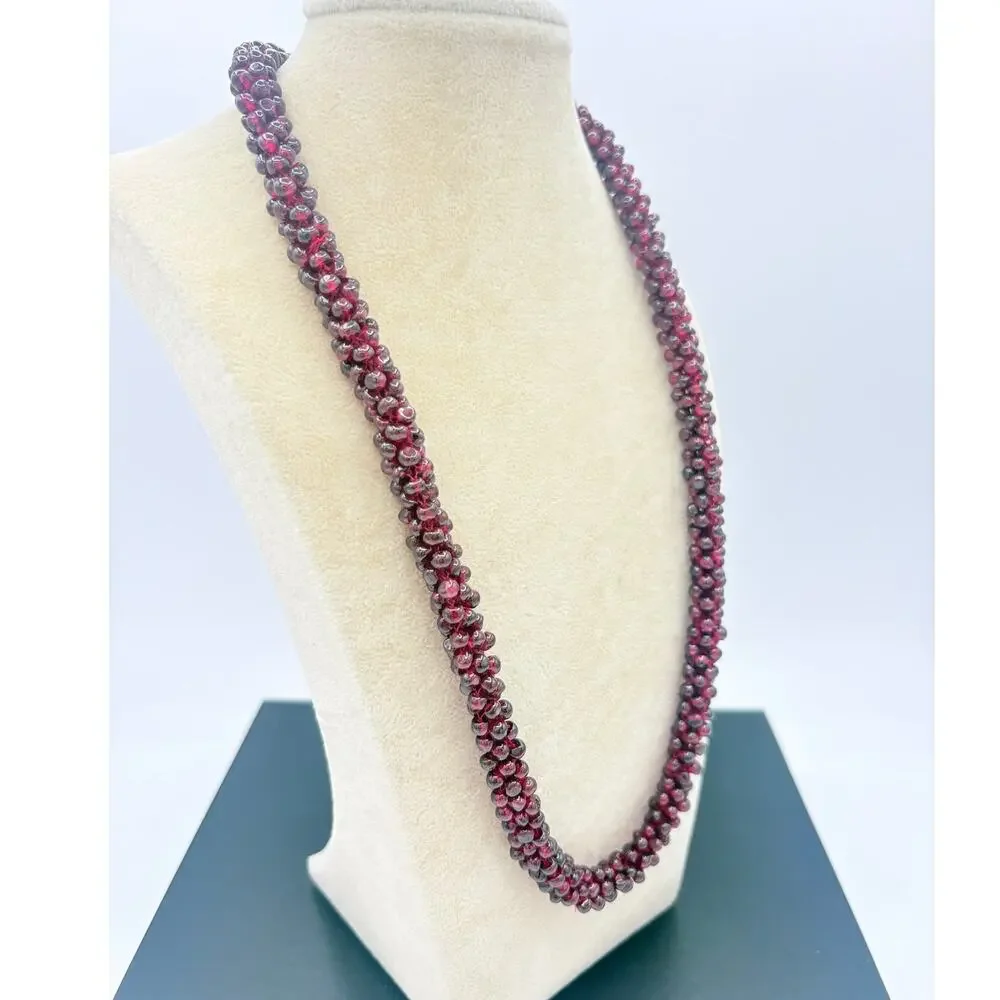 Almandine Garnet Spiral Rope Necklace • 25